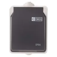 Zásuvka šedo-čierna IP54 FRENCH EMOS A1397
