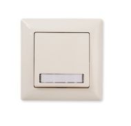 Zvončekové tlačidlo Simple Ivory bežový s podsvietením