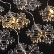 LED vianočný záves – vločky, 80cm, IP44