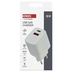 Univerzálna rýchlo nabíjačka USB Emos V02G20 s USB-C a USB-A výstupom 20W