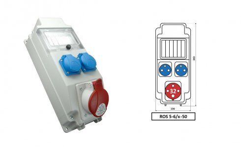 Rozdvodnica ROS 5/x-50 (1x32/4, 2x250, 6S)