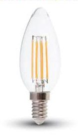 Žiarovka LED COB sviečka E14 4W (teplá biela)