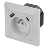 Zásuvka s  USB A+C 3A  biela EMOS A6000.4 