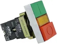 Tlačidlo dvojité s LED signalizaciou, 1x spín. + 1x rozpín.kontakt NG22 -BW8465