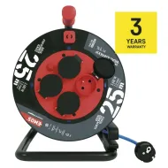 Špecialný predĺžovaci  kábel na bubne modrý 25m/4 zásuvky IP44 P08525W 