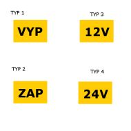 Štítok - ZAP / VYP / 12V / 24V