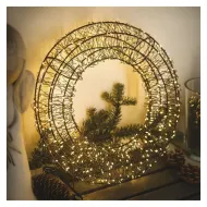 Vianočná dekorácia-LED vianočný kovový veniec DCTW34 