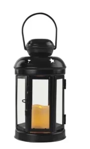 LED lampáš čierny, okrúhly, 18,5 cm, 1x CR2032 DCLV16 
