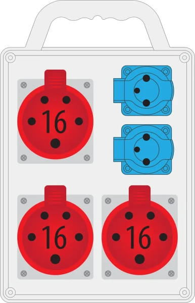 Rozvodnica R-BOX B.SLIM-4 3x16/5, 2x250V s rúčkou