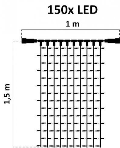 Svetelný záves GIANT ICE LITE 150 LED FLASH 1x1,5m