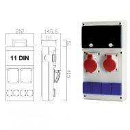 Rozvodnica 32A/5p 16A/5p 4x230V + 11DIN
