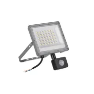 LED reflektor ACETA 30W CCT s čidlom IP65 sivý