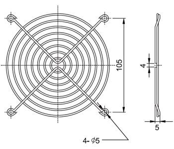 Mriežka k ventilátoru 120x120