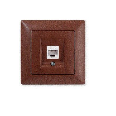 Dátová zásuvka VISAGE AMAZON Orech 1x RJ45 Cat5e