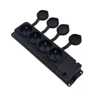 Zásuvka gumová vonkajšia IP44 s viečkom 4x250V 4KMP-E