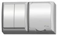 Vypínač č.5 + zásuvka vodotesný ZH-L2G