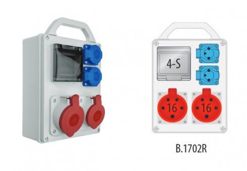 Rozvodnica R-BOX 240 (2x16/5, 2x250, 4S) s rúčkou B.1702R