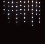 LED svetelný záves, 5cm hviezdy 50led 1,35m studená biela KAF50L