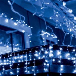 LED svietiaci záves 10m 300LED modrá KKF308